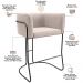 Banqueta Decorativa Fixa Baixa Base de Aço Preto Betina D02 Suede Bege D-309 - Lyam Decor