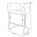 Banqueta Decorativa Fixa Baixa Base de Aço Preto Betina D02 Suede Bege D-309 - Lyam Decor