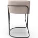 Banqueta Decorativa Fixa Baixa Base de Aço Preto Betina D02 Suede Bege D-309 - Lyam Decor