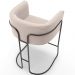 Banqueta Decorativa Fixa Baixa Base de Aço Preto Betina D02 Suede Bege D-309 - Lyam Decor