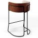 Banqueta Decorativa Fixa Base Aço Preto Betina D02 Linho Bege C-107 Corano Marrom B-38 - Lyam Decor