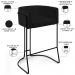 Banqueta Decorativa Fixa Base De Aço Preto Betina D02 Corano Preto B-97 - Lyam Decor