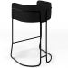 Banqueta Decorativa Fixa Base De Aço Preto Betina D02 Corano Preto B-97 - Lyam Decor