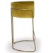 Banqueta Decorativa Fixa Base de Aço Bronze Betina D02 Veludo Mostarda C-260 - Lyam Decor