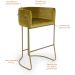Banqueta Decorativa Fixa Base de Aço Bronze Betina D02 Veludo Mostarda C-260 - Lyam Decor