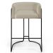 Banqueta Decorativa Fixa Base de Aço Preto Betina D02 Corano Bege C-26- Lyam Decor