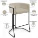 Banqueta Decorativa Fixa Base de Aço Preto Betina D02 Corano Bege C-26- Lyam Decor