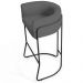 Banqueta Decorativa Fixa Base de Aço Preto Betina D02 Corano Cinza C-03 - Lyam Decor
