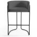 Banqueta Decorativa Fixa Base de Aço Preto Betina D02 Corano Cinza C-03 - Lyam Decor
