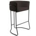 Banqueta Decorativa Fixa Base de Aço Preto Betina D02 Corano Marrom C-34- Lyam Decor