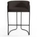 Banqueta Decorativa Fixa Base de Aço Preto Betina D02 Corano Marrom C-34- Lyam Decor