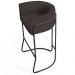 Banqueta Decorativa Fixa Base de Aço Preto Betina D02 Corano Marrom C-34- Lyam Decor