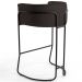 Banqueta Decorativa Fixa Base de Aço Preto Betina D02 Corano Marrom C-34- Lyam Decor