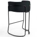 Banqueta Decorativa Fixa Base de Aço Preto Betina D02 Corano Preto C-05 - Lyam Decor