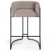 Banqueta Decorativa Fixa Base de Aço Preto Betina D02 Linho Bege C-107 - Lyam Decor