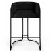 Banqueta Decorativa Fixa Base de Aço Preto Betina D02 Linho Chumbo D-465 - Lyam Decor