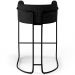 Banqueta Decorativa Fixa Base de Aço Preto Betina D02 Linho Chumbo D-465 - Lyam Decor