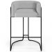 Banqueta Decorativa Fixa Base de Aço Preto Betina D02 Linho Cinza D-315 - Lyam Decor