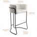 Banqueta Decorativa Fixa Base de Aço Preto Betina D02 Linho Creme A-48 - Lyam Decor