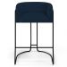 Banqueta Decorativa Fixa Base de Aço Preto Betina D02 Veludo Azul Oxford C-304 - Lyam Decor