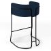 Banqueta Decorativa Fixa Base de Aço Preto Betina D02 Veludo Azul Oxford C-304 - Lyam Decor