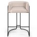 Banqueta Decorativa Fixa Base de Aço Preto Betina D02 Veludo Bege C-309 - Lyam Decor