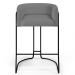 Banqueta Decorativa Fixa Base de Aço Preto Betina D02 Veludo Cinza C-317 - Lyam Decor
