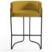 Banqueta Decorativa Fixa Base de Aço Preto Betina D02 Veludo Mostarda C-279 - Lyam Decor