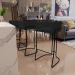Banqueta Decorativa Fixa Base de Aço Preto Betina D02 Veludo Preto C-300 - Lyam Decor