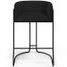 Banqueta Decorativa Fixa Base de Aço Preto Betina D02 Veludo Preto C-300 - Lyam Decor