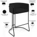 Banqueta Decorativa Fixa Base de Aço Preto Betina D02 Veludo Preto C-300 - Lyam Decor