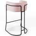 Banqueta Decorativa Fixa Base de Aço Preto Betina D02 Veludo Rosê C-305 - Lyam Decor