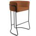 Banqueta Decorativa Fixa Base de Aço Preto Betina D02 Veludo Telha C-262 - Lyam Decor
