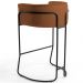 Banqueta Decorativa Fixa Base de Aço Preto Betina D02 Veludo Telha C-262 - Lyam Decor