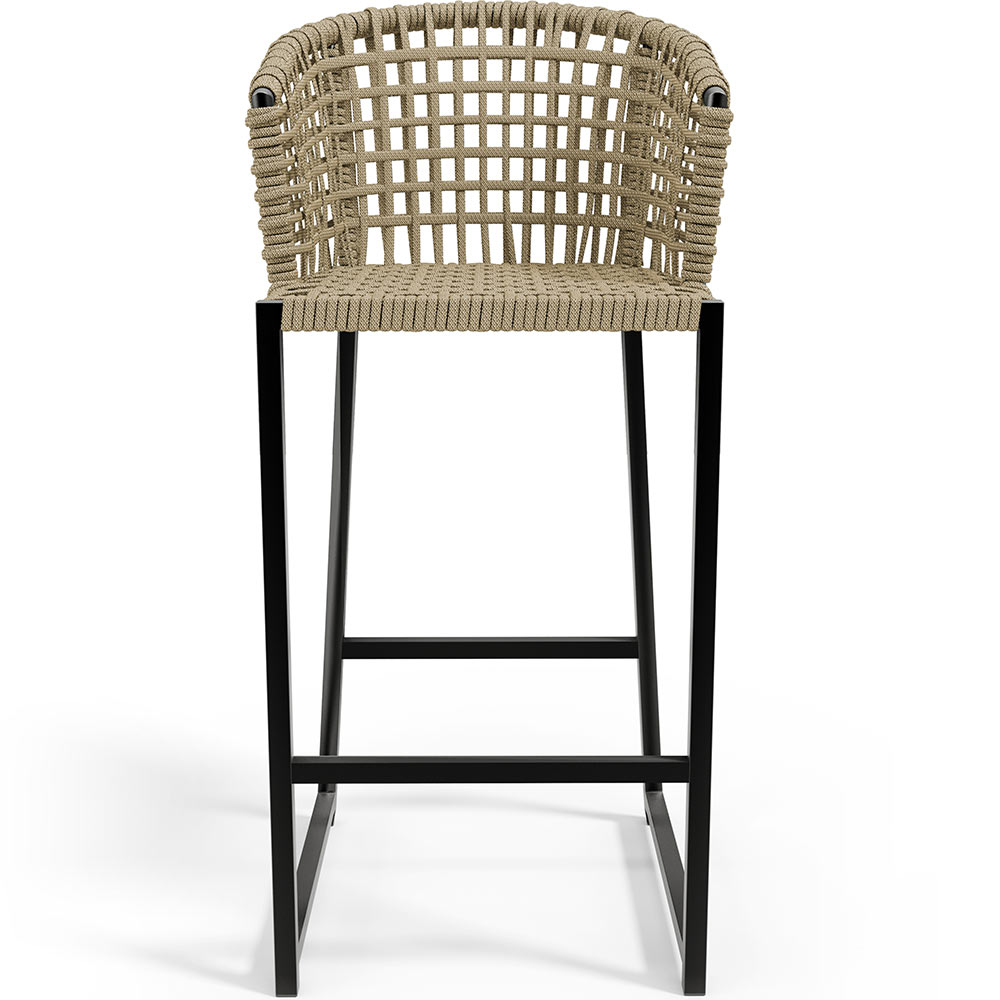 Banqueta Decorativa Para Área Gourmet Cozinha Varanda Corda Náutica Porto D04 Bege - Lyam Decor
