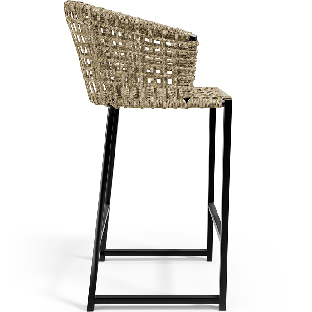 Banqueta Decorativa Para Área Gourmet Cozinha Varanda Corda Náutica Porto D04 Bege - Lyam Decor