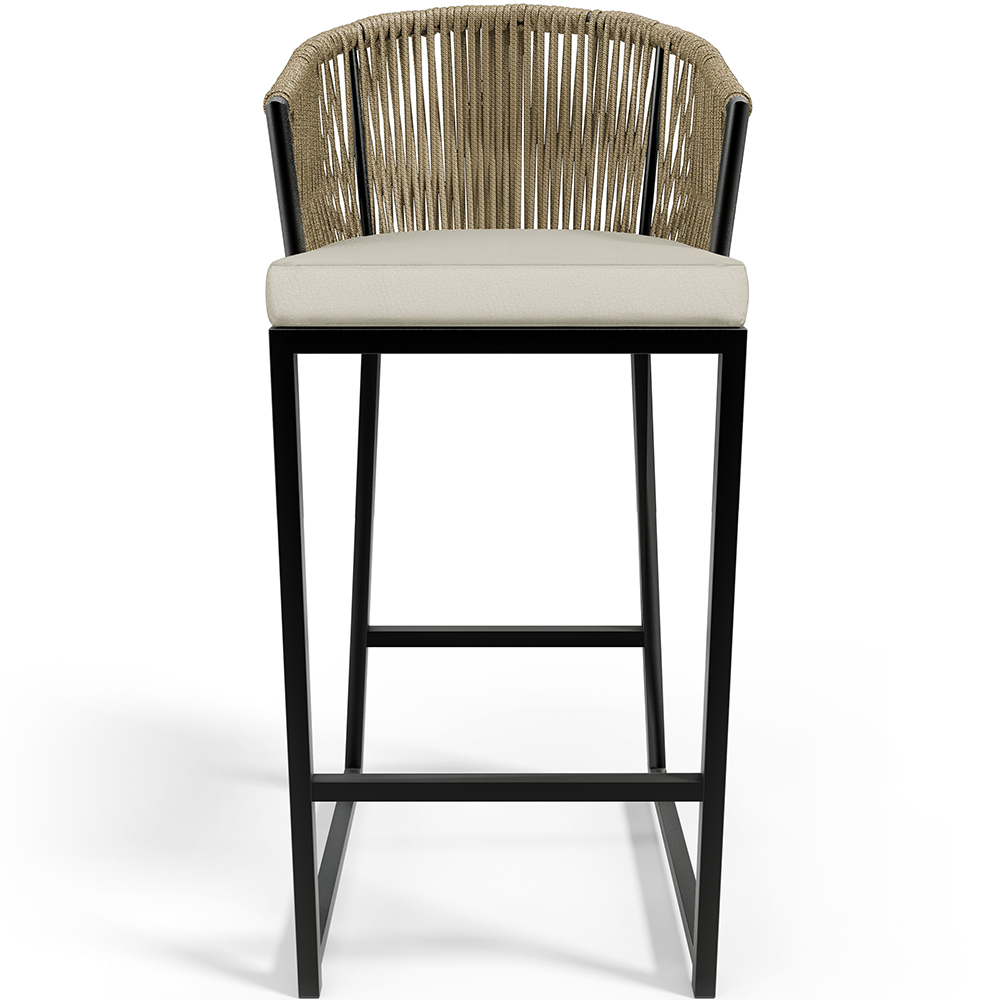 Banqueta Decorativa Para Área Gourmet Cozinha Varanda Corda Náutica Sunset D04 Bege - Lyam Decor