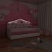 Bicama Infantil Com Casa De Boneca Quarto Anna Led P04 Branco Rosa - Lyam Decor