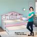 Bicama Infantil Com Casa De Boneca Quarto Anna Led P04 Branco Rosa - Lyam Decor