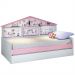 Bicama Infantil Com Casa De Boneca Quarto Anna P04 Branco Rosa - Lyam Decor