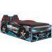 Bicama Infantil Com Proteção Lateral Quarto Speed Run Led P04 Vermelho Azul - Lyam Decor