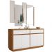 Buffet Para Sala de Jantar Ana N01 Com Moldura Espelho Ypê Off White - Lyam Decor