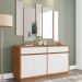 Buffet Para Sala de Jantar Ana N01 Com Moldura Espelho Ypê Off White - Lyam Decor