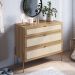 Cômoda Com 03 Gavetas Para Quarto Closet Industrial Indy A03 Hanover Dourado - Lyam Decor