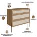 Cômoda Com 03 Gavetas Para Quarto Closet Industrial Indy A03 Hanover Dourado - Lyam Decor