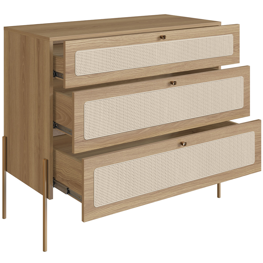 Cômoda Com 03 Gavetas Para Quarto Closet Industrial Indy A03 Hanover Dourado - Lyam Decor
