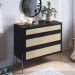 Cômoda Com 03 Gavetas Para Quarto Closet Industrial Indy A03 Nero Dourado - Lyam Decor