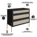 Cômoda Com 03 Gavetas Para Quarto Closet Industrial Indy A03 Nero Dourado - Lyam Decor