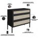 Cômoda Com 03 Gavetas Para Quarto Closet Pés Madeira Moss A03 Nero Preto - Lyam Decor