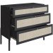 Cômoda Com 03 Gavetas Para Quarto Closet Pés Madeira Moss A03 Nero Preto - Lyam Decor